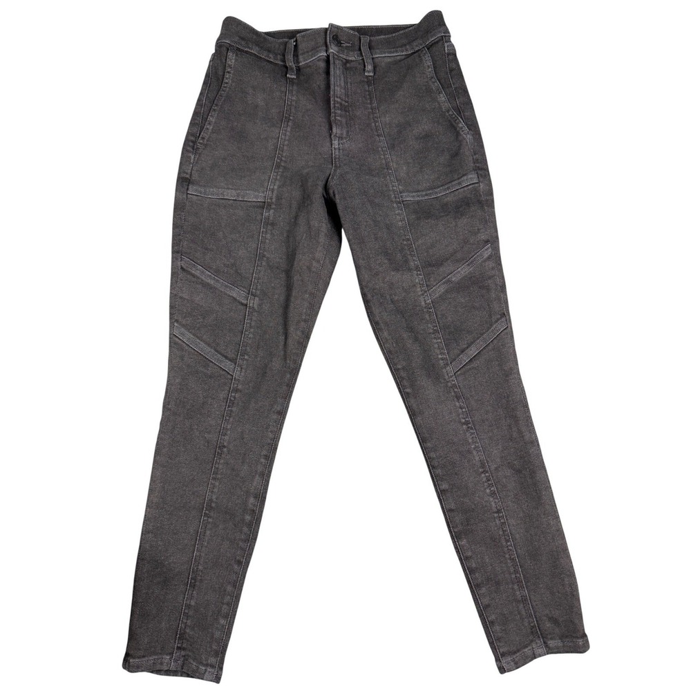 Express Skinny High‎ Rise Jeans Black Wash Moto Style Womens 4 Short